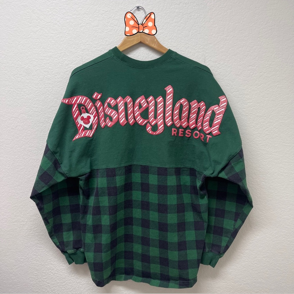 DISNEYLAND PARKS Dark Green Candy Cane Plaid Holiday  Christmas Spirit Jersey!❄️